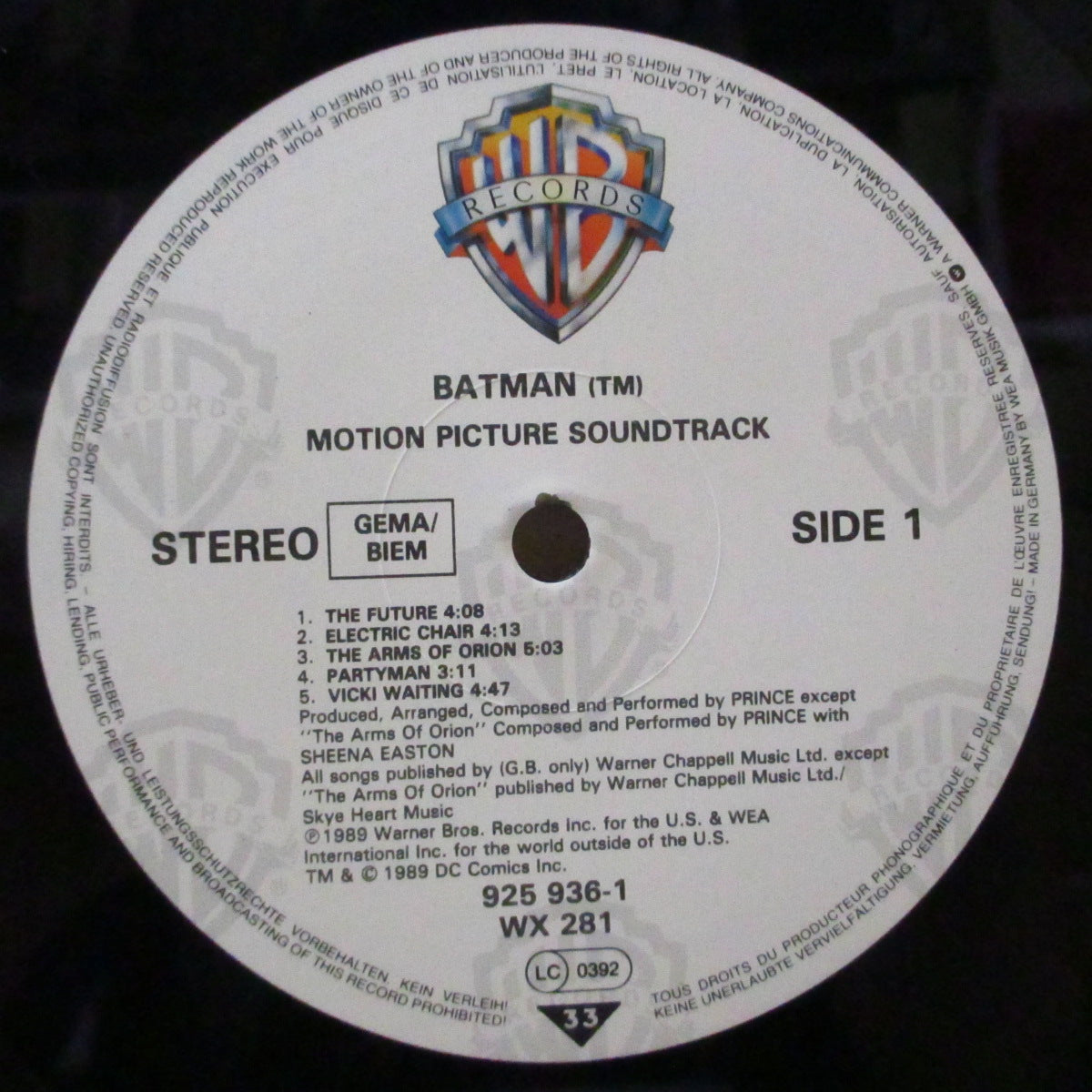 PRINCE (プリンス)  - Batman (UK-EU オリジナル LP+インナー/楕円ステッカー付きジャケ)