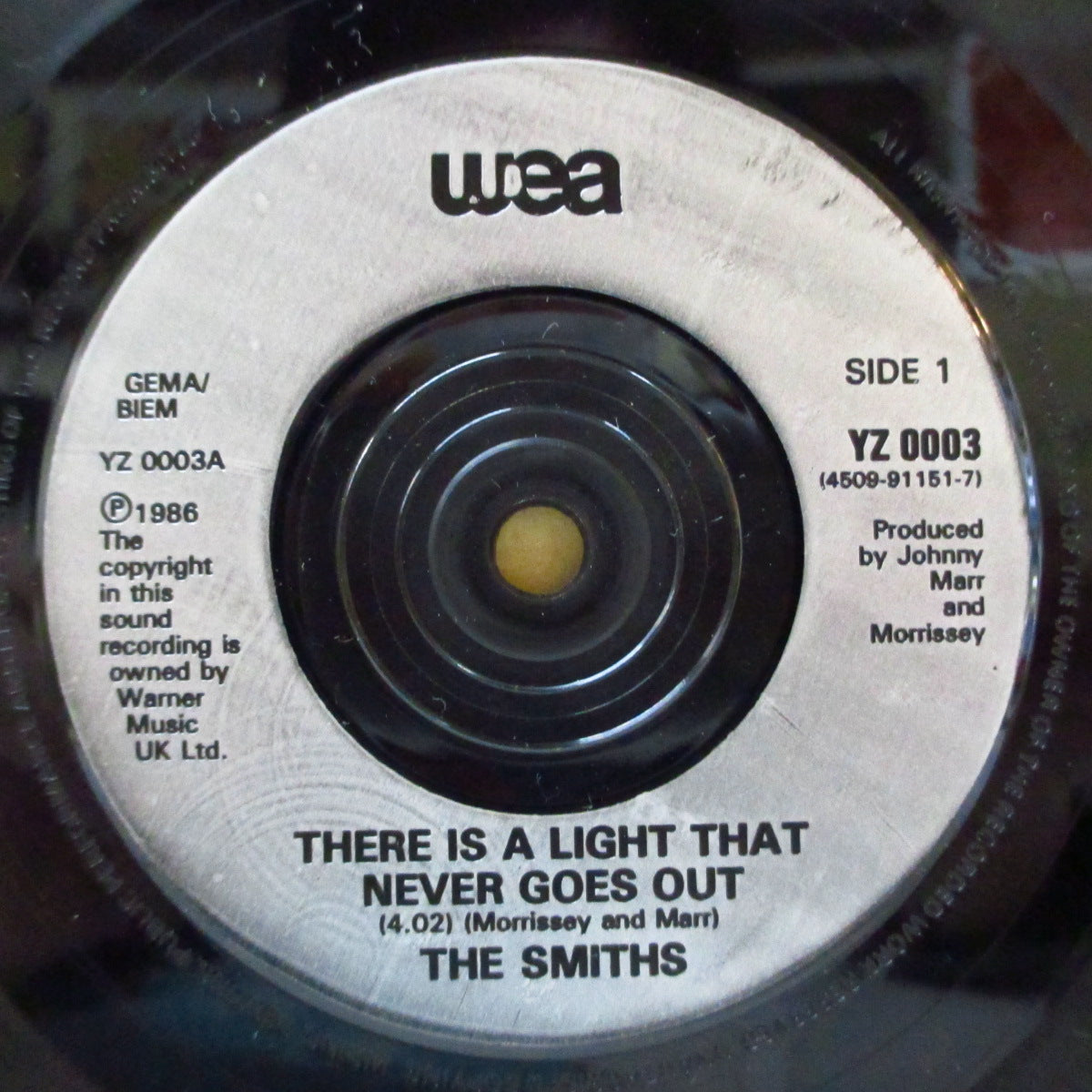 SMITHS, THE (ザ・スミス)  - There Is A Light That Never Goes Out (UK '92 再発プラスチックラベ 7インチ+光沢固紙ジャケ)