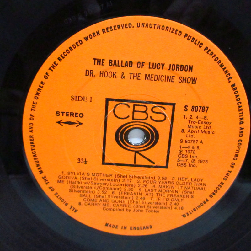 DR.HOOK AND THE MEDICINE SHOW (ドクター・フック&ザ・メディスン・ショー) - The Ballad Of Lucy Jordon (UK Orig.LP)