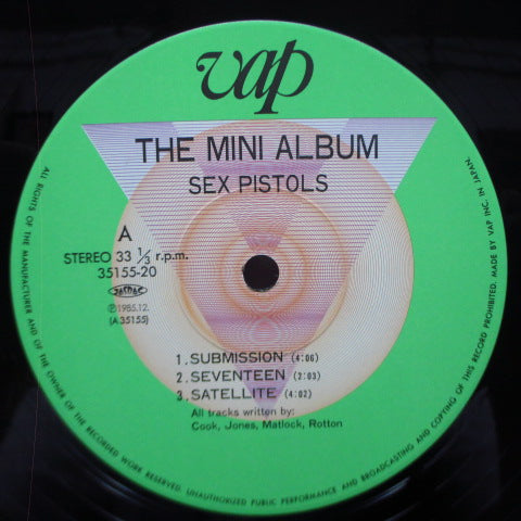 SEX PISTOLS (セックス・ピストルズ) - The Mini Album (Japan '85 セカンドプレス MLP+帯)