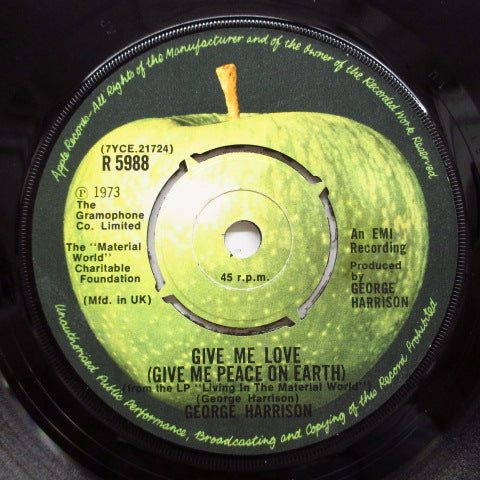 GEORGE HARRISON (ジョージ・ハリスン)  - Give Me Love (UK Orig.Light Label 7"+CS)