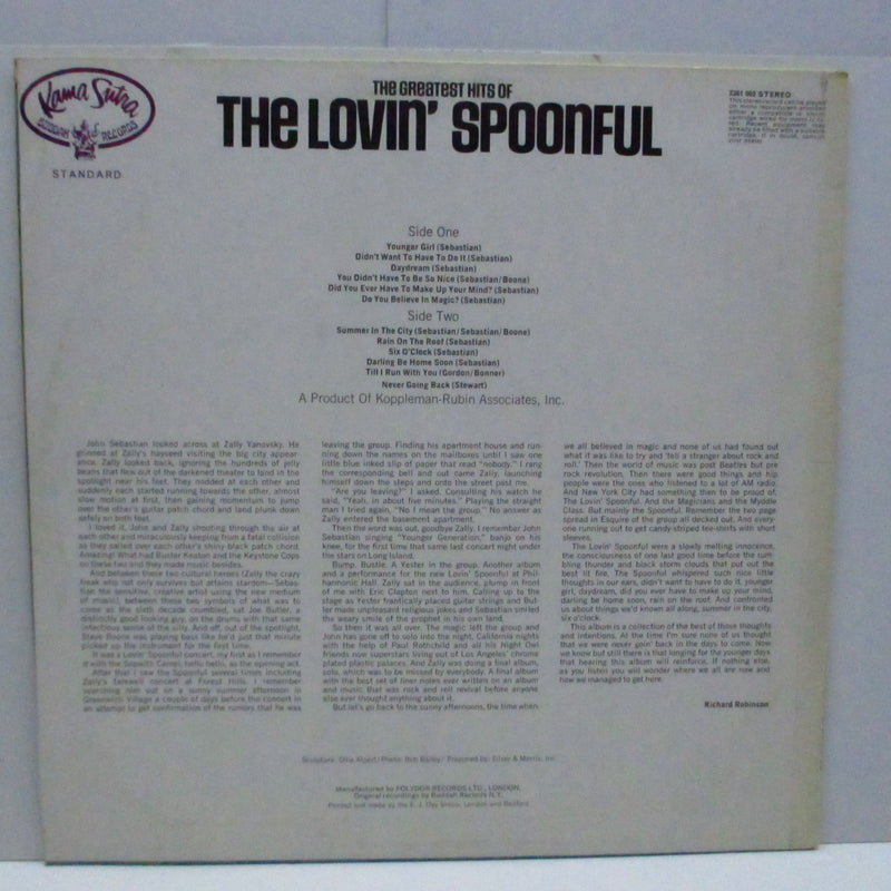 LOVIN' SPOONFUL (ラヴィン・スプーンフル) - The Greatest Hits Of The Lovin' Spoonful (UK Orig.LP/CS)