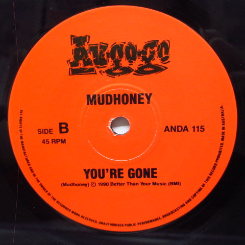 MUDHONEY (マッドハニー)  - You're Gone +2 (OZ オリジナル「黒盤」 7インチ+光沢固紙ジャケ)