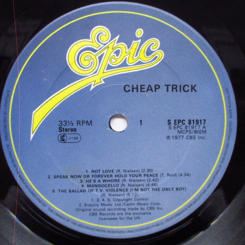 CHEAP TRICK (チープ・トリック) - S.T. [1st] (US 70's RE LP/EPC 81917)