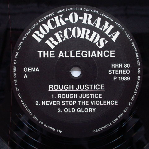 ALLEGIANCE, THE (ジ・アリージャンス)  - Rough Justice (German Orig.LP)
