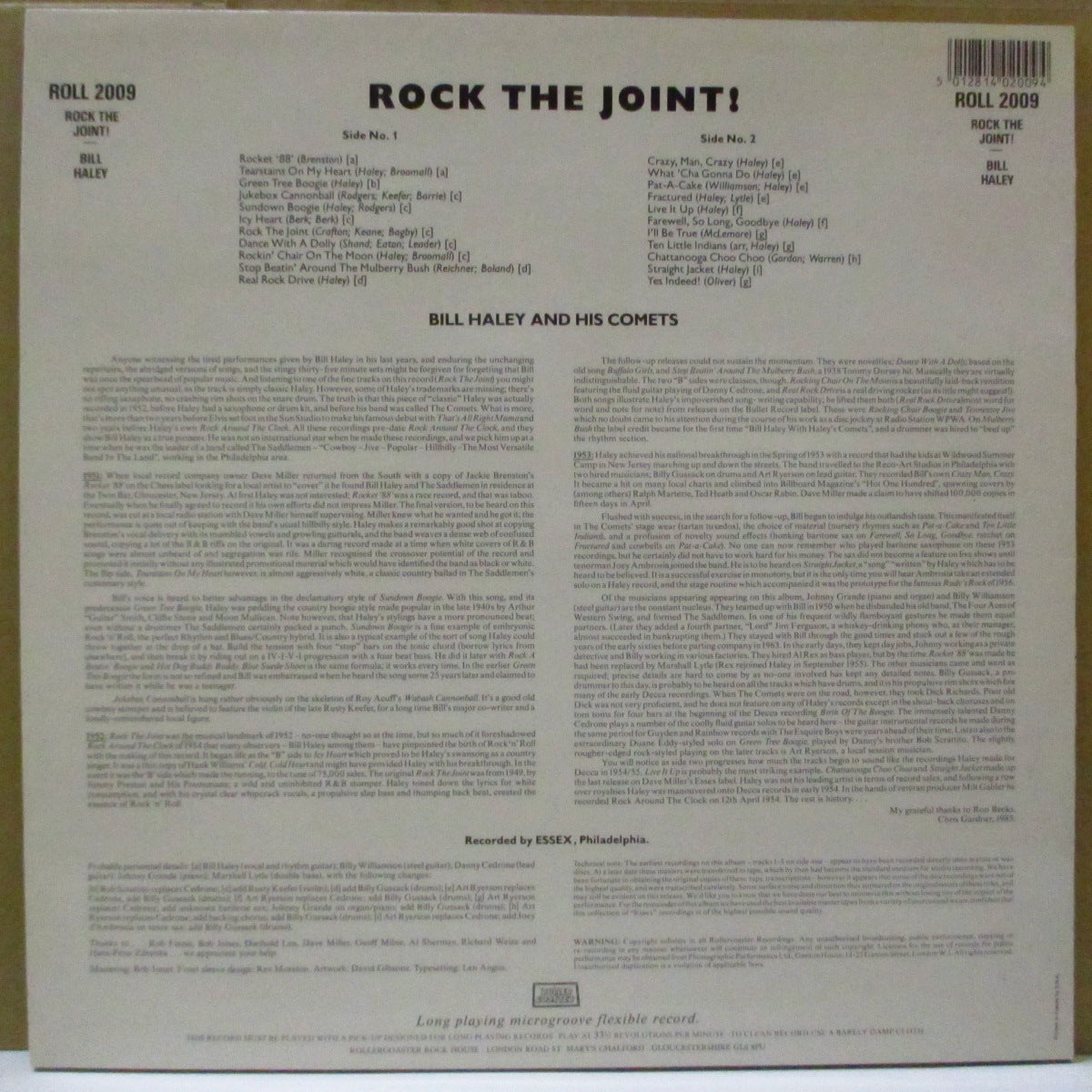 BILL HALEY & HIS COMETS (ビル・ヘイリー＆ヒズ・コメッツ)  - Rock The Joint! (UK '85 Reissue "Black & Silver" Label" Mono LP)