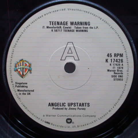 ANGELIC UPSTARTS - Teenage Warning (UK Orig.7"+CS)