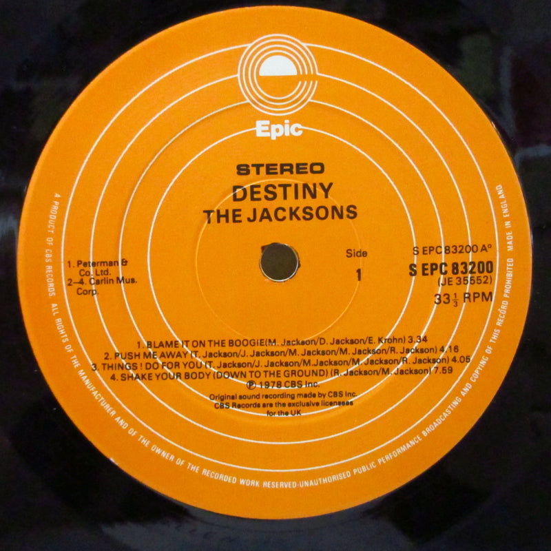 JACKSONS (ジャクソンズ)  - Destiny (UK オリジナル LP/光沢見開きジャケ)