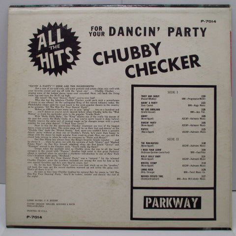 CHUBBY CHECKER (チャビー・チェッカー)   - All The Hits (For Your Dancin' Party) (US Orig.Mono LP)