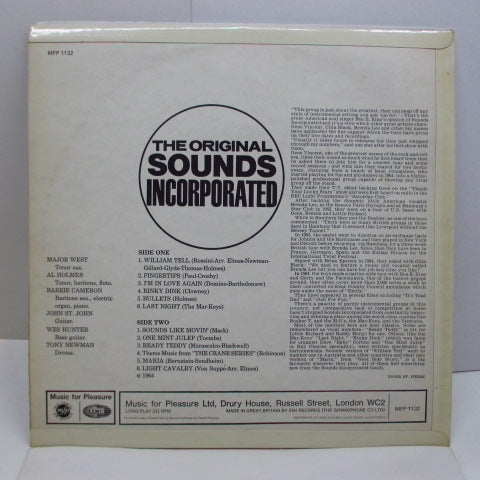 SOUNDS INCORPORATED (サウンズ・インコーポレイテッド)  - Sounds Incorporated (UK 60's Reissue MONO)