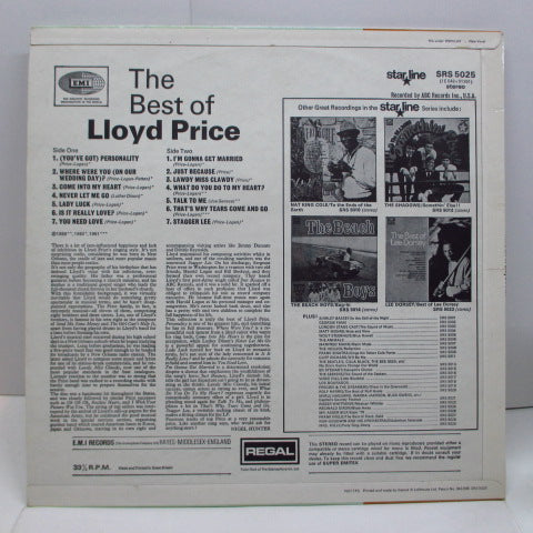 LLOYD PRICE (ロイド・プライス) - The Best Of Lloyd Price (UK Orig.Stereo/CFS)