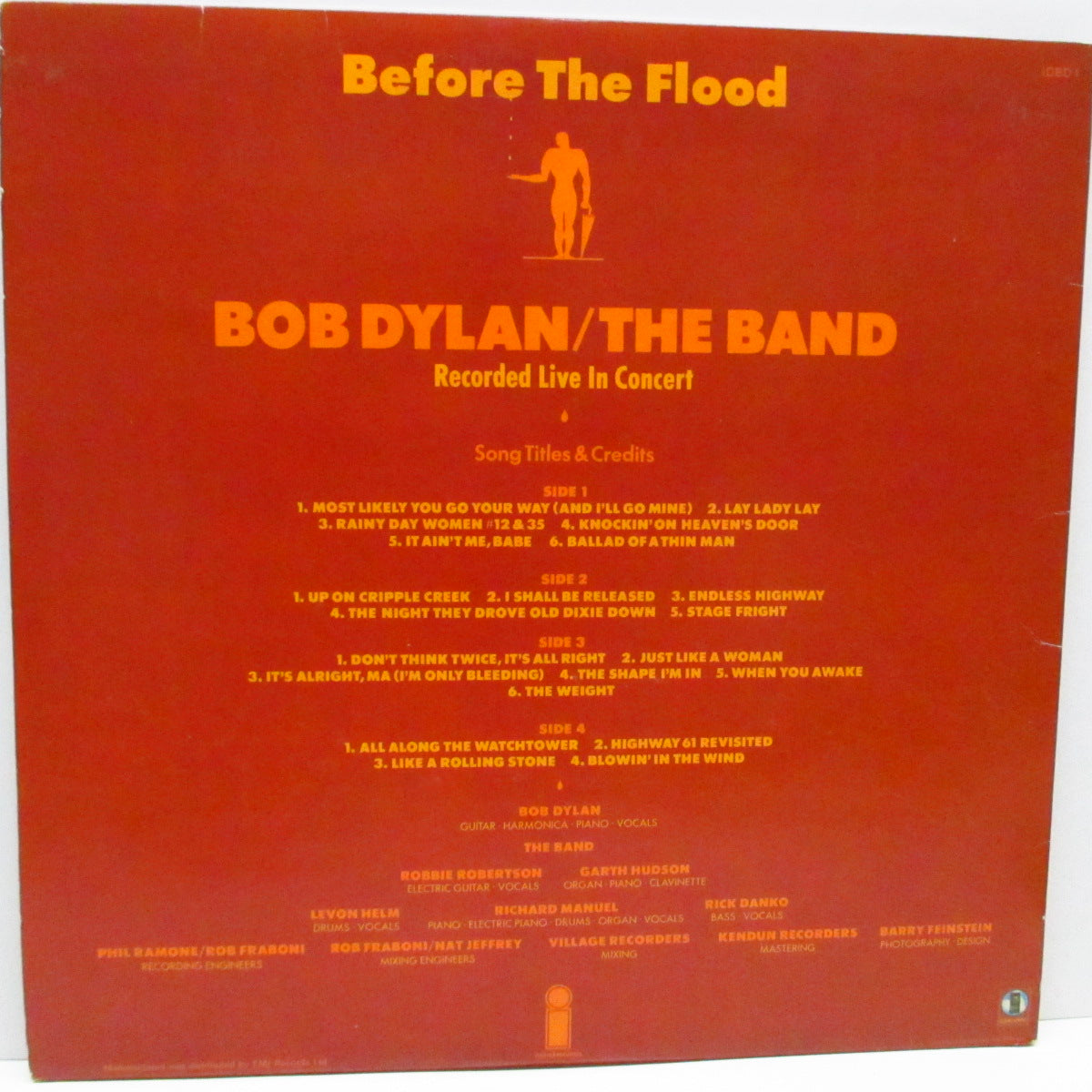 BOB DYLAN & BAND, THE (ボブ・ディラン & ザ ・バンド） - Before The Flood (UK 70's 3rd Press 2xLP/GS)