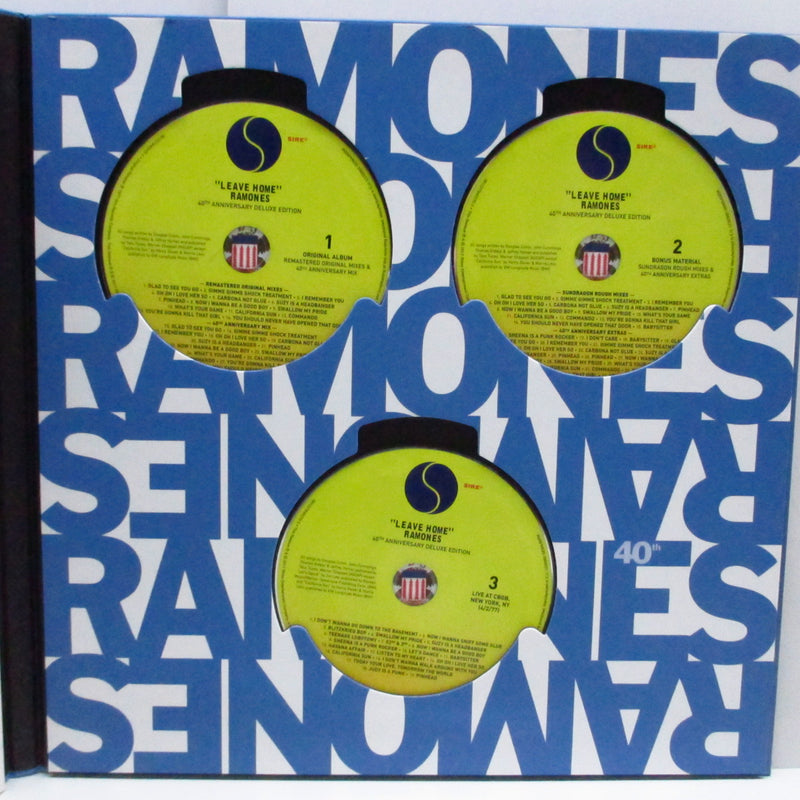 RAMONES (ラモーンズ)  - Leave Home (Worldwide 「40周年記念15,000限定ナンバリング入」LP+3xCD、ブックレットDXセット/見開ハードカバージャケ）