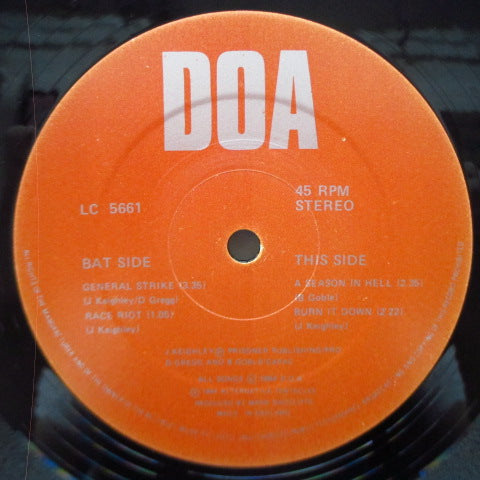 D.O.A. - Don't Turn Yer Back On Desperate Timrs (UK Orig.12")