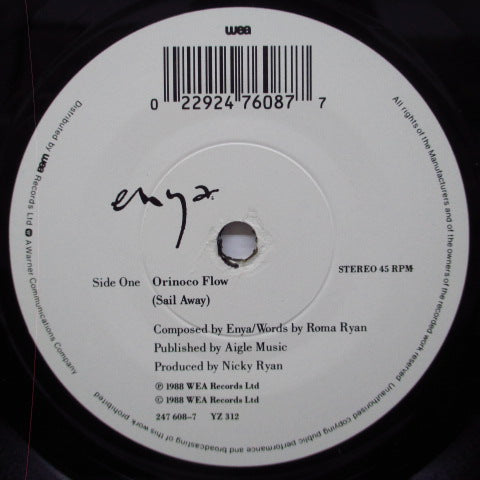 ENYA (エンヤ) - Orinoco Flow (UK オリジナル黒文字ラベ 7"+PS)