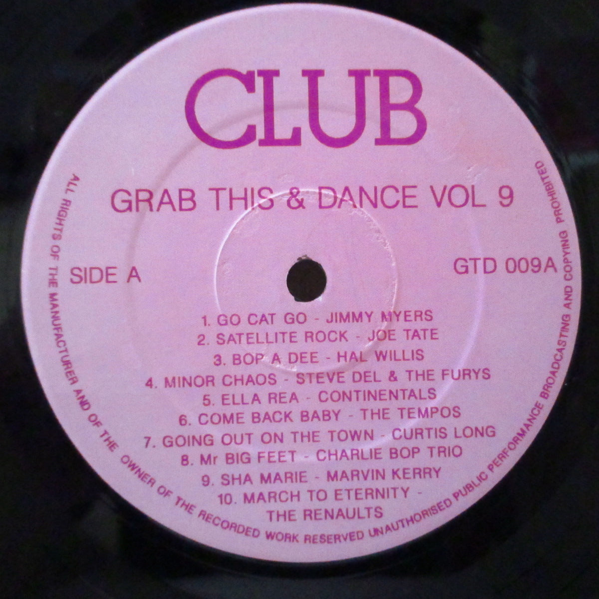 V.A. (50's & 60's R&B/ロカビリー人気コンピ)  - Grab This & Dance Vol.9 (UK オリジナル LP)