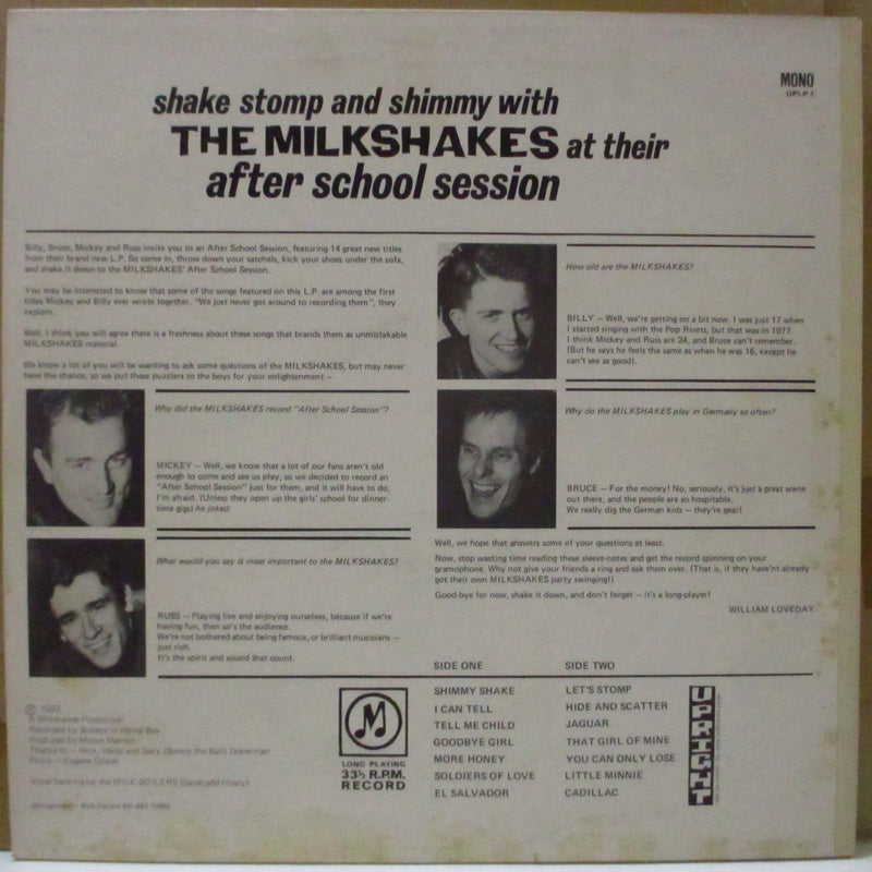 MILKSHAKES (ザ・ミルクシェイクス)  - After School Session (UK オリジナル・モノラル LP-Upright/表面コーティングジャケ)