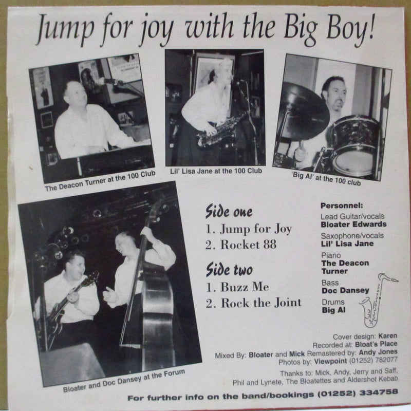 BIG BOY BLOATER AND HIS SOUTHSIDE STOMPERS (ビッグ・ボーイ・ブローター・アンド・ヒズ・サウスサイド・ストンパーズ)  - Jump For Joy With The Big Boy! (UK オリジナル 7")