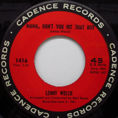 LENNY WELCH - Mama, Don't You Hit That Boy
