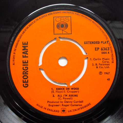 GEORGIE FAME (ジョージィ・フェイム)   - Knock On Wood (UK:Round LBL EP)