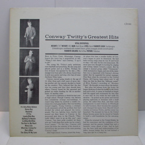 CONWAY TWITTY - Greatest Hits (US '68 Re Stereo LP)