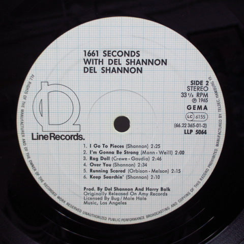 DEL SHANNON - 1,661 Seconds With (Germany Reissue Stereo)