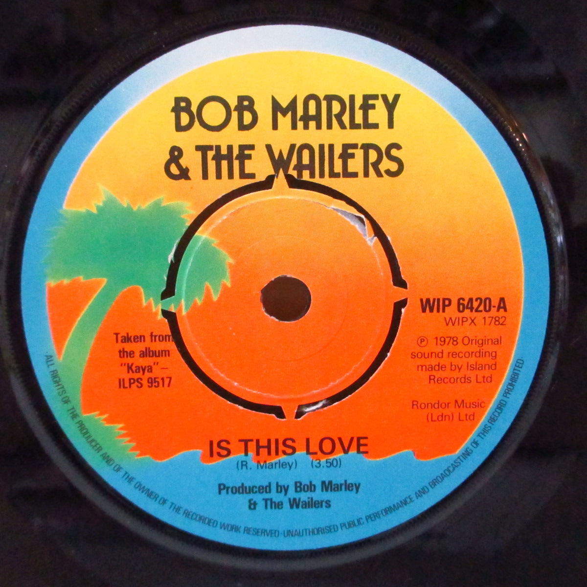 BOB MARLEY & THE WAILERS (ボブ・マーリー&ザ・ウェイラーズ)  - Is This Love (UK オリジナル 7"+固紙折り返しジャケ)