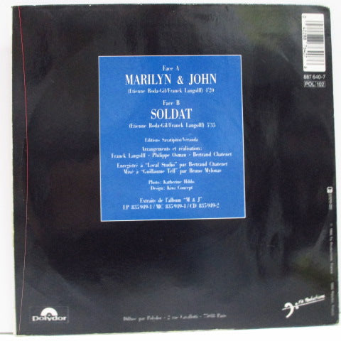 VANESSA PARADIS (ヴァネッサ・パラディ) - Marilyn & John (France オリジナル 7"＋光沢固紙ジャケ付き)