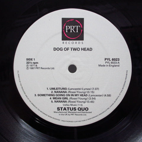STATUS QUO - Dog Of Two Head (UK PRT Reissue/Barcode GS)