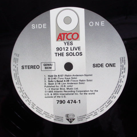 YES (イエス) - 9012 Live-The Solos (GERMAN/Red Logo Label)