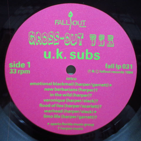 U.K. SUBS (U.K. サブス)  - Gross Out USA (UK オリジナル LP/緑ジャケ)