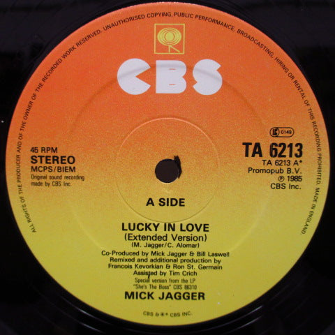 MICK JAGGER - Lucky In Love (Extended Version) (UK Orig.12")