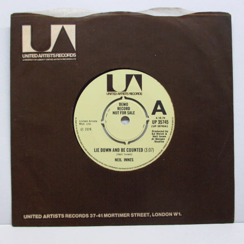 NEIL INNES (ニール・イネス)  - Lie Down And Be Counted (UK プロモ 7"+CS)
