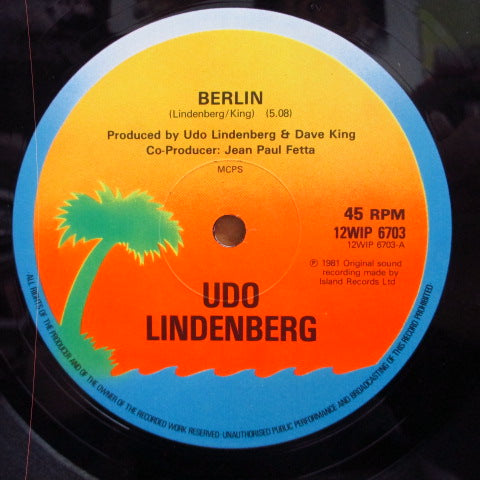 UDO LINDENBERG (ウド・リンデンベルク)  - Berlin (UK Orig.12")