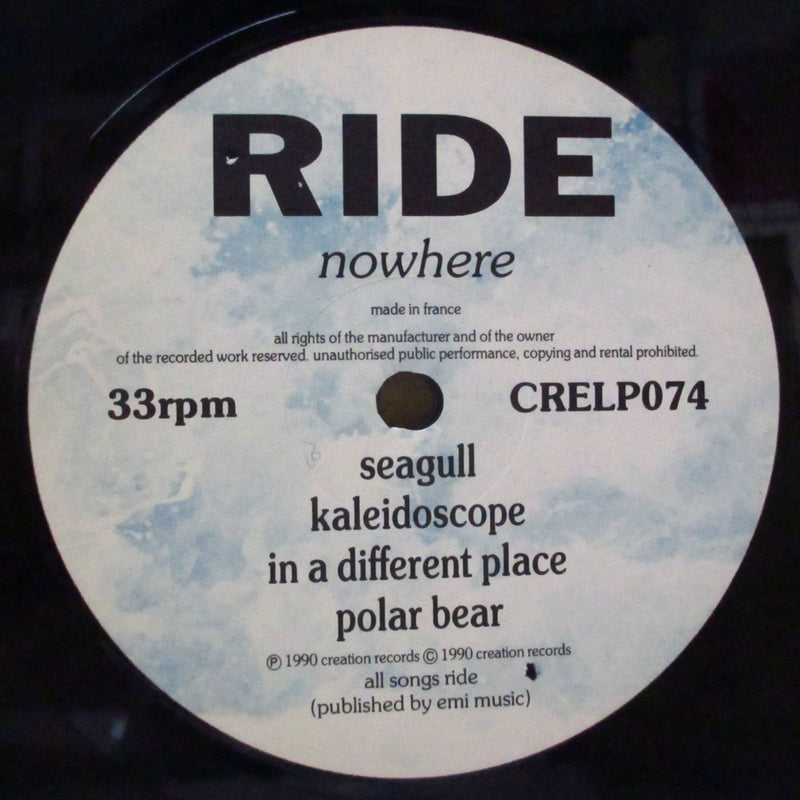 RIDE (ライド)  - Nowhere (UK オリジナル LP/エンボスざら紙ジャケ)