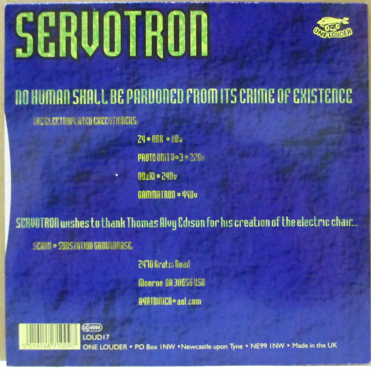 SERVOTRON (サーヴォトロン)  - Electrical Power Sources For The... (UK オリジナル 7")