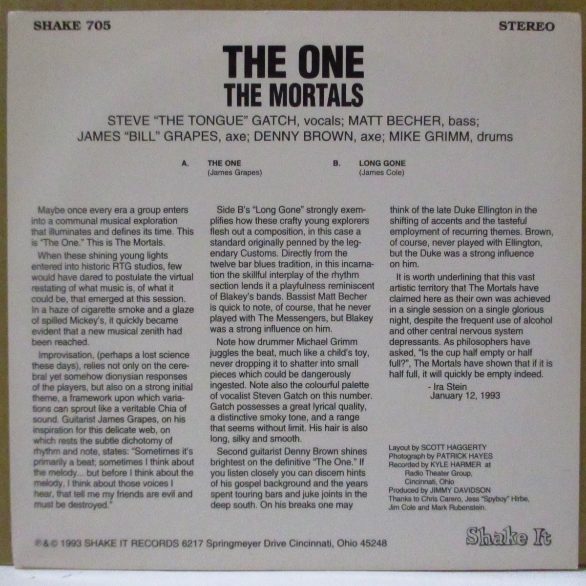 MORTALS, THE (ザ・モータルズ)  - The One (US オリジナル 7")