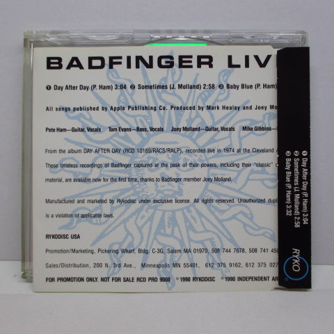 BADFINGER - Live Three From Day After Day (US Promo CD)