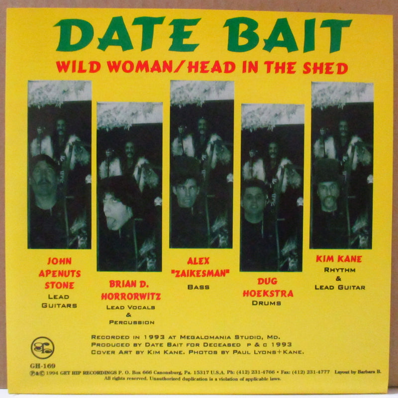 DATE BAIT (デート・ベイト)  - Wild Woman (US 限定レッドヴァイナル 7"+インサート)