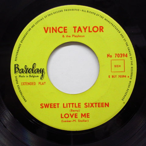 VINCE TAYLOR & PLAYBOYS - Sweet Little Sixteen +3 (French/Belgium 60's EP/CFS)