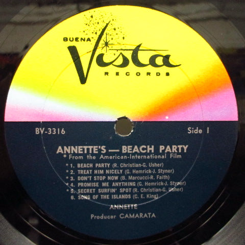 ANNETTE (アネット) - Beach Party (US Orig.Mono LP+Photo)