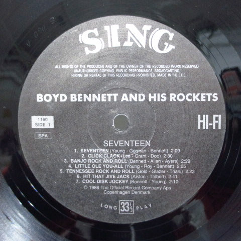 BOYD BENNETT & HIS ROCKETS - Seventeen (Denmark LP)