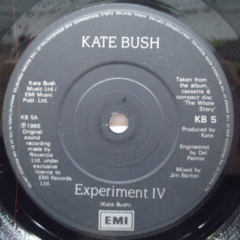 KATE BUSH (ケイト・ブッシュ) - Experiment IV (UK オリジナル・ブラックラベ 7"+PS)