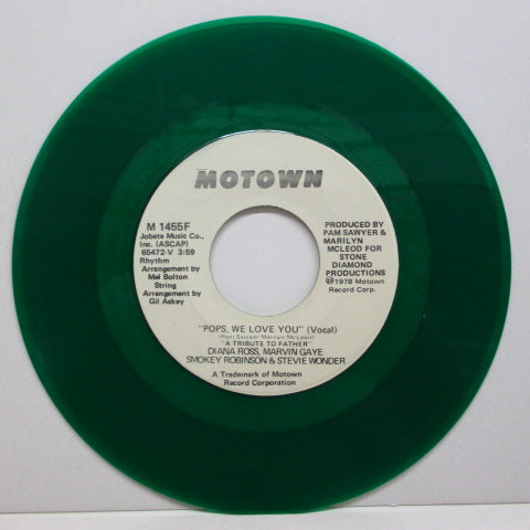 DIANA ROSS, MARVIN GAYE etc  (ダイアナ・ロス、、マーヴィン・ゲイ.他）他.. - Pops, We Love You (Promo Green Vinyl)