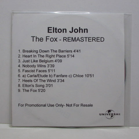 ELTON JOHN - The Fox - Remastered (UK Advance Promo)