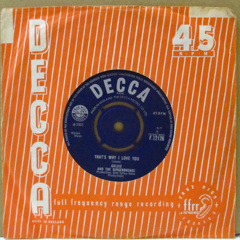 GOLDIE & THE GINGERBREADS (ゴルディ＆ジンジャーブレッズ)  - That's Why I Love You / The Skip (UK Orig.7"+CS)