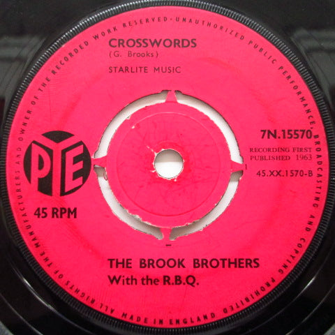 BROOK BROTHERS with The R.B.Q. - Crosswords / Whistle To The Wind (UK Orig.7")