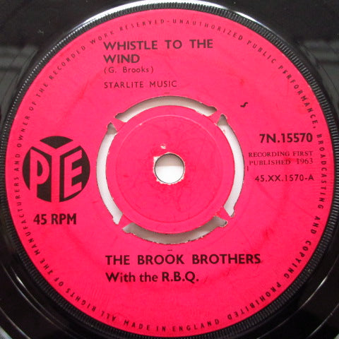 BROOK BROTHERS with The R.B.Q. - Crosswords / Whistle To The Wind (UK Orig.7")