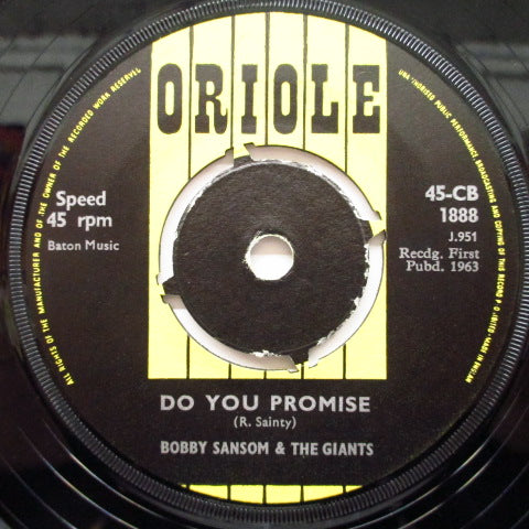 BOBBY SANSOM & THE GIANTS - Do You Promise (UK Orig.7"+CS)