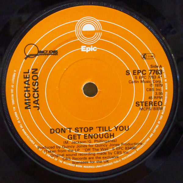 MICHAEL JACKSON (マイケル・ジャクソン)  - Don't Stop 'Til You Get Enough (UK オリジナル 7"+CS #1)